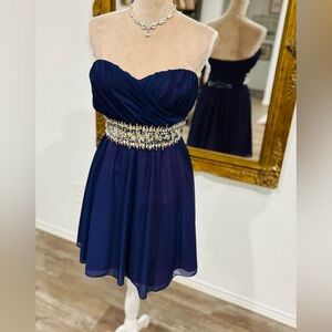 Gorgeous jewel tone cocktail party strapless mini dress Sz 11 prom homecoming